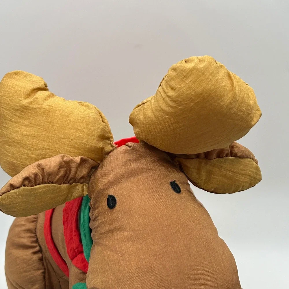 Vintage Department 56 Nylon Plush Moose Stuffed Animal Christmas Winter‎